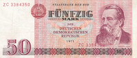 Deutschland,DDR, 50 Mark 1971 Ro.360b Typensatz,Ersatznote, gebraucht III, 4,99 EUR Differenzbesteuert nach §25a UStG zzgl. 2,00 EUR Versand