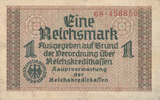 Deutsches Reich,Drittes Reich, 1 Reichsmark Reichskreditkasse Ro.551a mit Prägestempel,