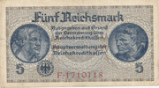 Deutsches Reich,Drittes Reich, 5 Reichsmark Ro.553a KN 7stellig,