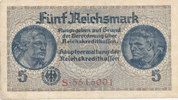 Deutsches Reich,Drittes Reich, 5 Reichsmark Ro.553a KN 7stellig,
