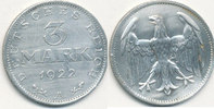 Deutsches Reich,Weimarer Republik, 3 Mark J.302 ohne Umschrift,