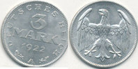 Deutsches Reich,Weimarer Republik, 3 Mark J.302 ohne Umschrift,