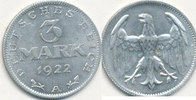 Deutsches Reich,Weimarer Republik, 3 Mark J.302 ohne Umschrift,