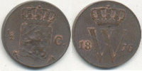 Niederlande 1/2 Cent Kupfer Wilhelm III. -