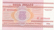 Belarus 5 Rubel P.22 Sammlerbanknote, -
