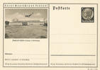 Deutsches Reich, Drittes Reich, Postkarte Flughafen Halle-Leipzig, -