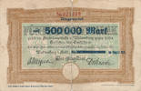 Deutsches Reich, Schlesien, 500000 Mark auf 500 Mark Waldenburg i.Schl.,der Magistrat,
