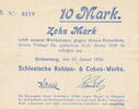 Deutsches Reich,Schlesien, 10 Mark Gottesberg, Schlesische Kohlen- & Cokes-Werke,