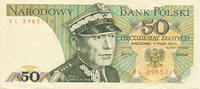 Polen 50 Zlotych 2 Buchstaben vor KN, -