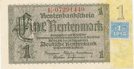 Deutschland, Sowjetische Besatzungszone, 1 Mark 1937 mit Kupon Ro.330c Firmendruck, -