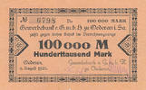 Deutsches Reich,Sachsen, 100000 Mark Oederan,Gewerbebank, -