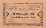 Deutsches Reich,Sachsen, 100000 Mark Oederan,Gewerbebank, -