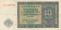Deutschland, DDR, 10 Deutsche Mark Ro.343d,DDR-5, KN 7stellig,Serie:CJ -