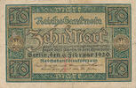 Deutsches Reich, Weimarer Republik, 10 Mark Ro.63a,DEU-73a, KN:7stellig, Udr.Bst.F, Serie:M, -