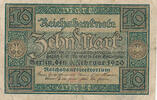 Deutsches Reich, Weimarer Republik, 10 Mark Ro.63a,DEU-73a, KN:7stellig, Udr.Bst.E, Serie:O, -