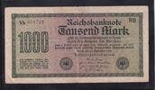 Deutsches Reich, Weimarer Republik, 1000 Mark Ro. 75k, DEU-84c, Wz. Kreuzblüten KN 6stellig violett, FZ:RB, -