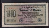 Deutsches Reich, Weimarer Republik, 1000 Mark Ro.75q DEU-86d,Wz. Wellen KN 6 stellig rot, FZ:NN, -
