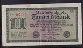 Deutsches Reich, Weimarer Republik, 1000 Mark Ro. F 75q, DEU-86d, Wz.Wellen, FZ:NN, F/e Fehldruck: Buchstabe e und s und e -