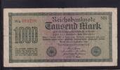 Deutsches Reich, Weimarer Republik, 1000 Mark Ro. F 75q, DEU-86d, Wz.Wellen, FZ:NN, F/e Fehldruck: Buchstabe e und s und e -