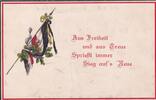 Deutsches Reich, Kaiserreich, Patriotische Ansichtskarte Schwarz-Weiß-Rot, -