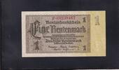 Deutsches Reich, Drittes Reich, 1 Rentenmark Ro. 166c, DEU-222c, Firmendruck, KN 8stellig rot, -