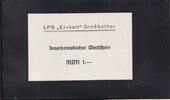 Deutschland, DDR, LPG Geld, MDN 1,- Wertschein LPG Einheit Großbothen, -