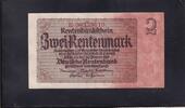 Drittes Reich, Deutsche Rentenbank, 2 Rentenmark Ro. 167c, DEU-223c, Firmendruck KN 8stellig rot, -