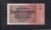 Drittes Reich, Deutsche Rentenbank, 2 Rentenmark Ro. 167c, DEU-223c, Firmendruck KN 8stellig rot, -