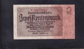 Drittes Reich, Deutsche Rentenbank, 2 Rentenmark Ro. 167c, DEU-223c, Firmendruck KN 8stellig rot, -