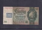 Deutschland, Sowjetische Besatzungszone, 50 Reichsmark mit Kupon Ro.337a,SBZ-8a, KN 7 stellig, Wz.Kopf, Friedensdruck, Serie:T, Udr.Bst.D, -