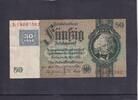 Deutschland, Sowjetische Besatzungszone, 50 Reichsmark mit Kupon Ro.337b,SBZ-8b, KN 8 stellig, Wz.Kopf, Friedensdruck, Serie:L, Udr.Bst.F, -