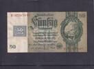 Deutschland, Sowjetische Besatzungszone, 50 Reichsmark mit Kupon Ro.337c,SBZ-8c, KN 8 stellig, Wz.Kopf, Zwischenform, Serie:E, Udr.Bst.L, -