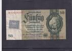 Deutschland, Sowjetische Besatzungszone, 50 Reichsmark mit Kupon Ro.337d,SBZ-8d, KN 8 stellig, Wz.Eichenlaub, Kriegsdruck, Serie:H, -