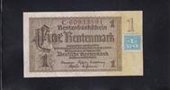 Deutschland,Sowjetische Besatzungszone, 1 Rentenmark Ro.330b,SBZ-1b, Reichsdruck,KN 8stellig KN braun, -