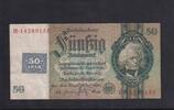 Deutschland, Sowjetische Besatzungszone, 50 Reichsmark mit Kupon Ro.337b,SBZ-8b, KN 8 stellig, Wz. Kopf, Friedensdruck, Serie: H, Udr. Bst. A, -
