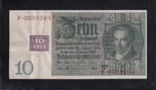 Deutschland, DDR, 10 Reichsmark Ro.334c, SBZ-5c, Kriegsdruck ohne Udr.Bst., Serie:F, -