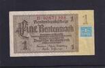 Deutschland ,Sowjetische Besatzung, 1 Rentenmark mit Kupon Ro.330b, SBZ-1b, Reichsdruck, KN 8stellig KN rot, -