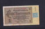 Deutschland ,Sowjetische Besatzung, 1 Rentenmark mit Kupon Ro.330b, SBZ-1b, Reichsdruck, KN 8stellig KN rot, -