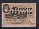 Weimarer Republik, Sachsen, 100 Milliarden Mark Oschatz Amtshauptmannschaft, Wz. verschlungene Quadrate, -