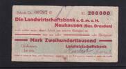 Weimarer Republik, Sachsen, 200000 Mark Neuhausen, Landwirtschaftsbank, -