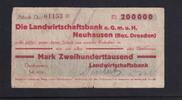 Weimarer Republik, Sachsen, 200000 Mark Neuhausen, Landwirtschaftsbank, -