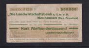 Weimarer Republik, Sachsen, 500000 Mark Neuhausen, Landwirtschaftsbank, -