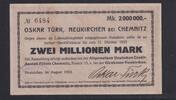 Weimarer Republik, Sachsen, 2 Millionen Mark Neukirchen Erzgeb., Oskar Türk, -