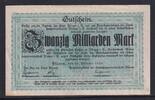 Deutsches Reich, Sachsen, 20 Milliarden Mark Plauen Amtshauptmannschaft, -