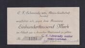 Weimarer Republik, Brandenburg, 100000 Mark Zernsdorf, C. F. Schwendy A.G., Rs. Stempel Edeka Großhandel Königswusterhausen, -