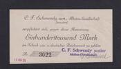 Weimarer Republik, Brandenburg, 100000 Mark Zernsdorf, C. F. Schwendy A.G., -