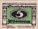 Weimarer Republik, Sachsen, 5 Pfennig Plauen, Stadtgemeinde, -