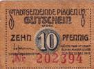 Weimarer Republik, Sachsen, 10 Pfennig Plauen, Stadtgemeinde, -