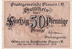 Weimarer Republik, Sachsen, 50 Pfennige Plauen, Stadtgemeinde, -