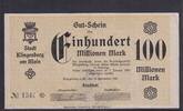 Weimarer Republik, Bayern, 100 Millionen Mark Klingenberg am Main, Stadt, -
